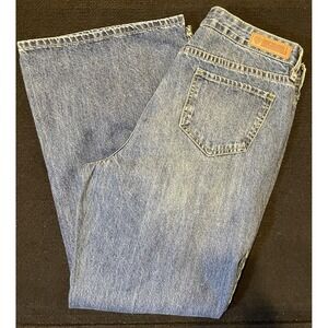 Rock & Roll Denim Jeans Womens 32x30 Blue Medium Wash High Rise Distressed Flare